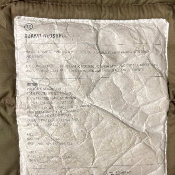 Norse Projects Rokkvi Neoshell Fishtail Waterproof Down Parka Jacket-M - Picture 16 of 16